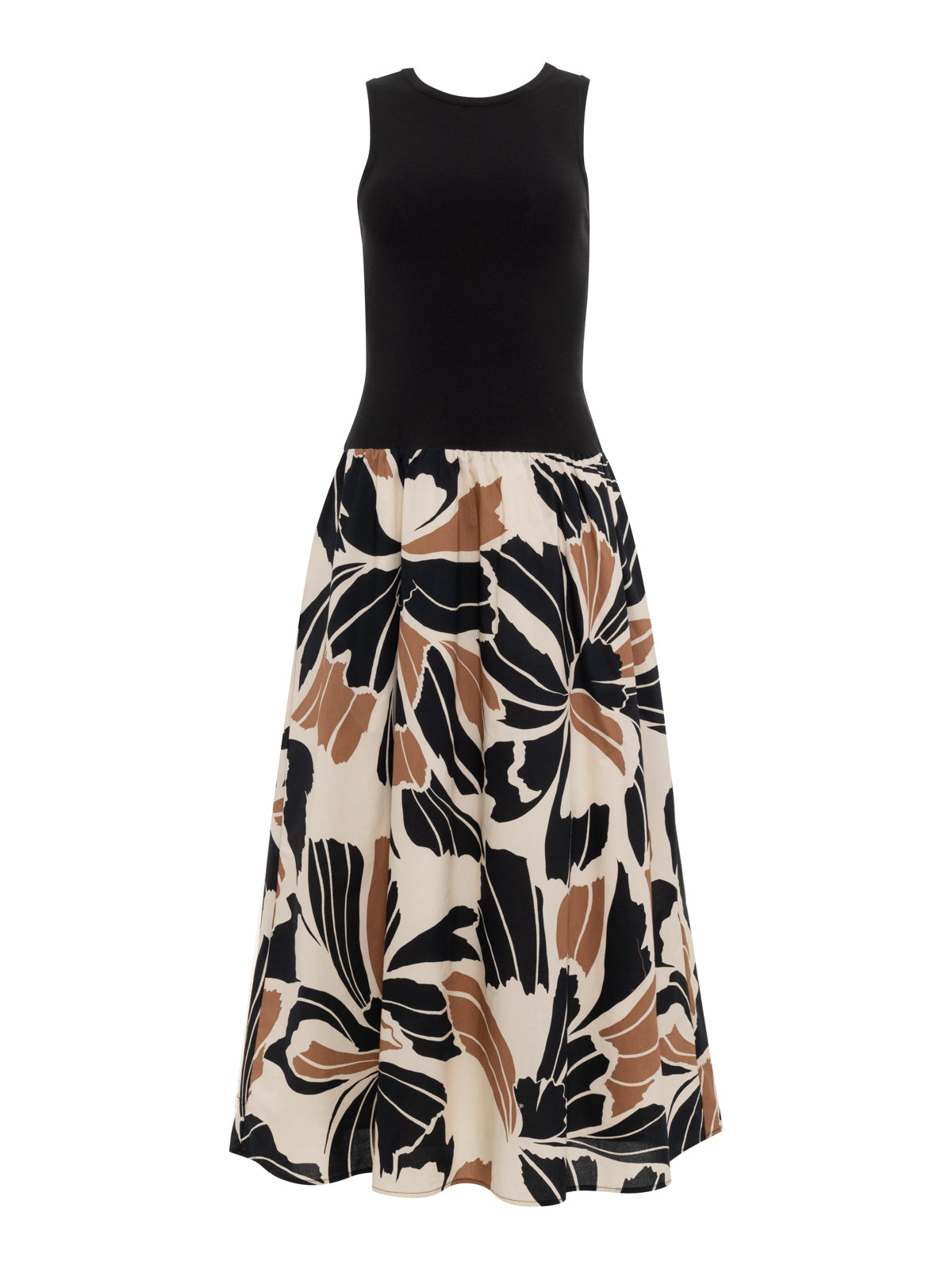 SANDBAR MIX MEDIA MIDI DRESS LOTUS W/ BLACK - Sanctuary Clothing