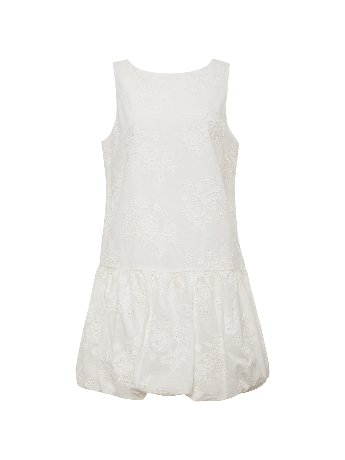 GARDEN EYELET BUBBLE DRESS WHITE - Sanctuary Clothing