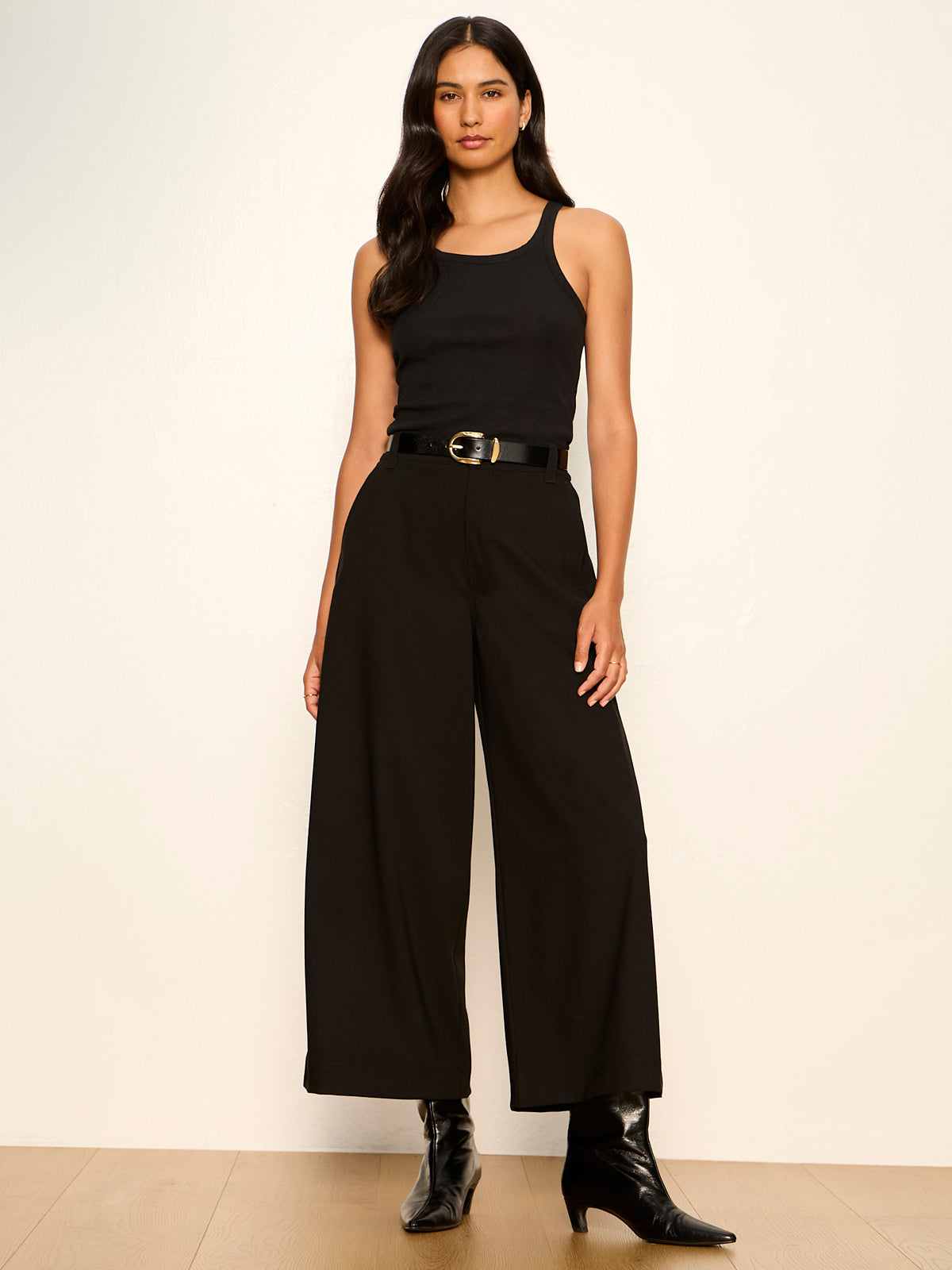 ELOISE ULTRA WIDE LEG CROP BLACK - Sanctuary Clothing