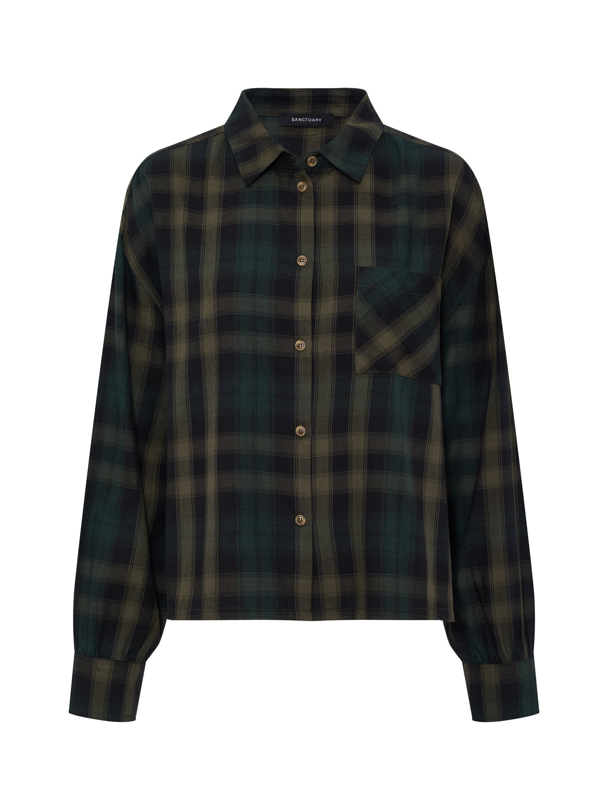 The Autumn Edit Flannel Top Forest Plaid - Sanctuary Clothing