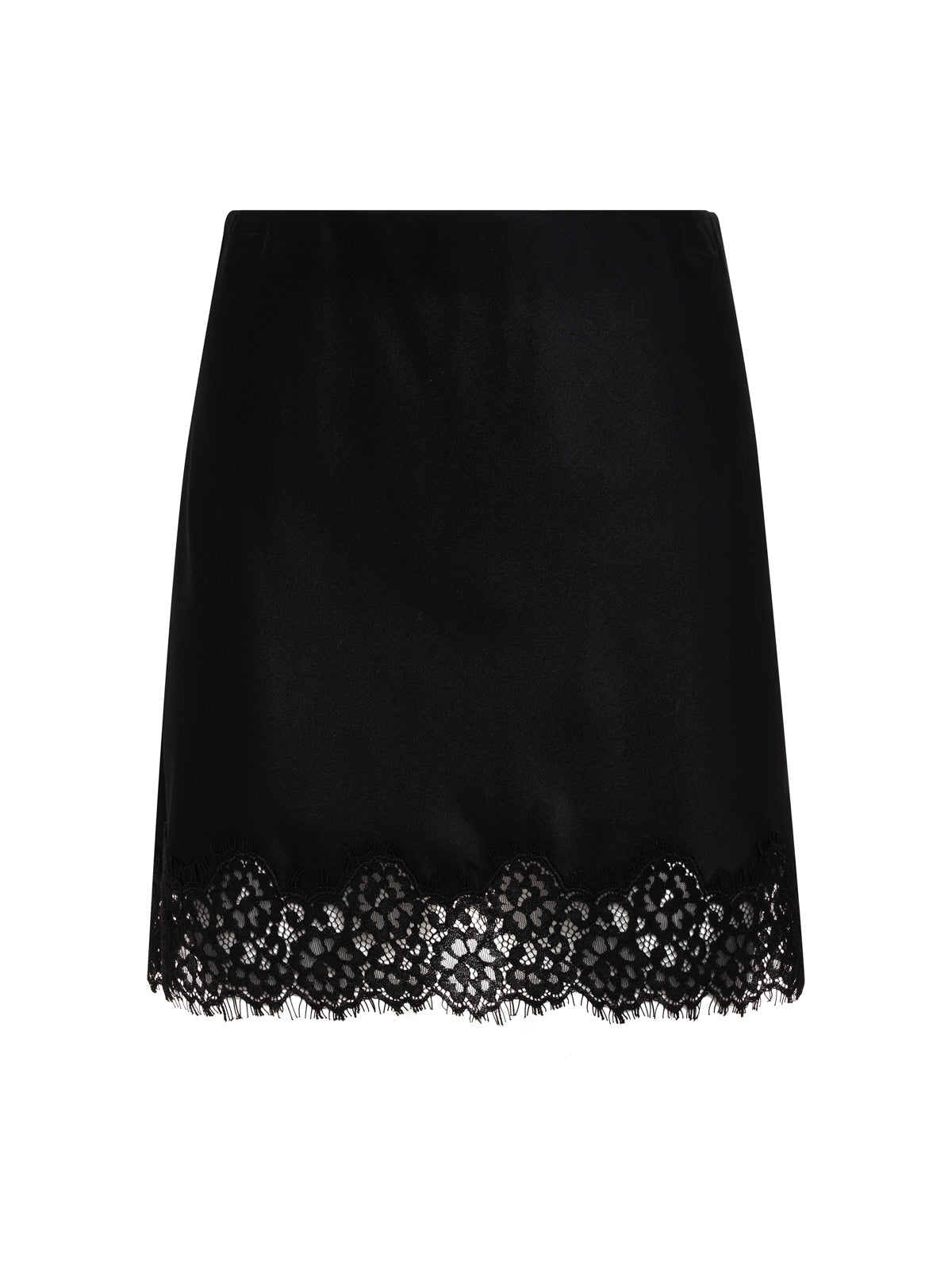 EVERYDAY SATIN LACE MINI SKIRT BLACK - Sanctuary Clothing