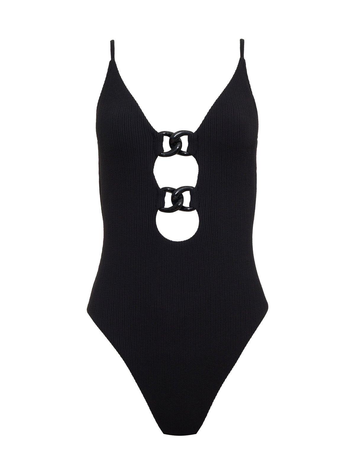 Opened Front Mio One-Piece Swimsuit Black - Sanctuary Clothing