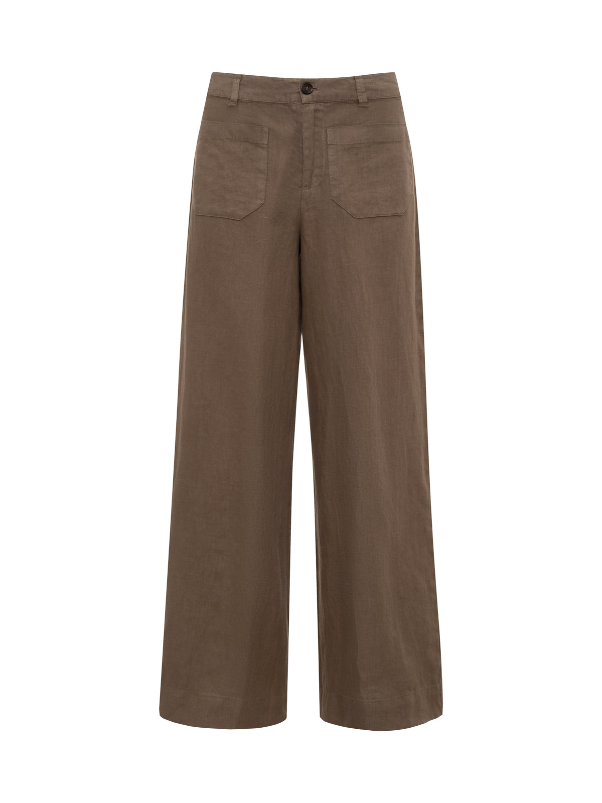 The Linen Marine Wide Leg Pant Timber - Sanctuary Clothing