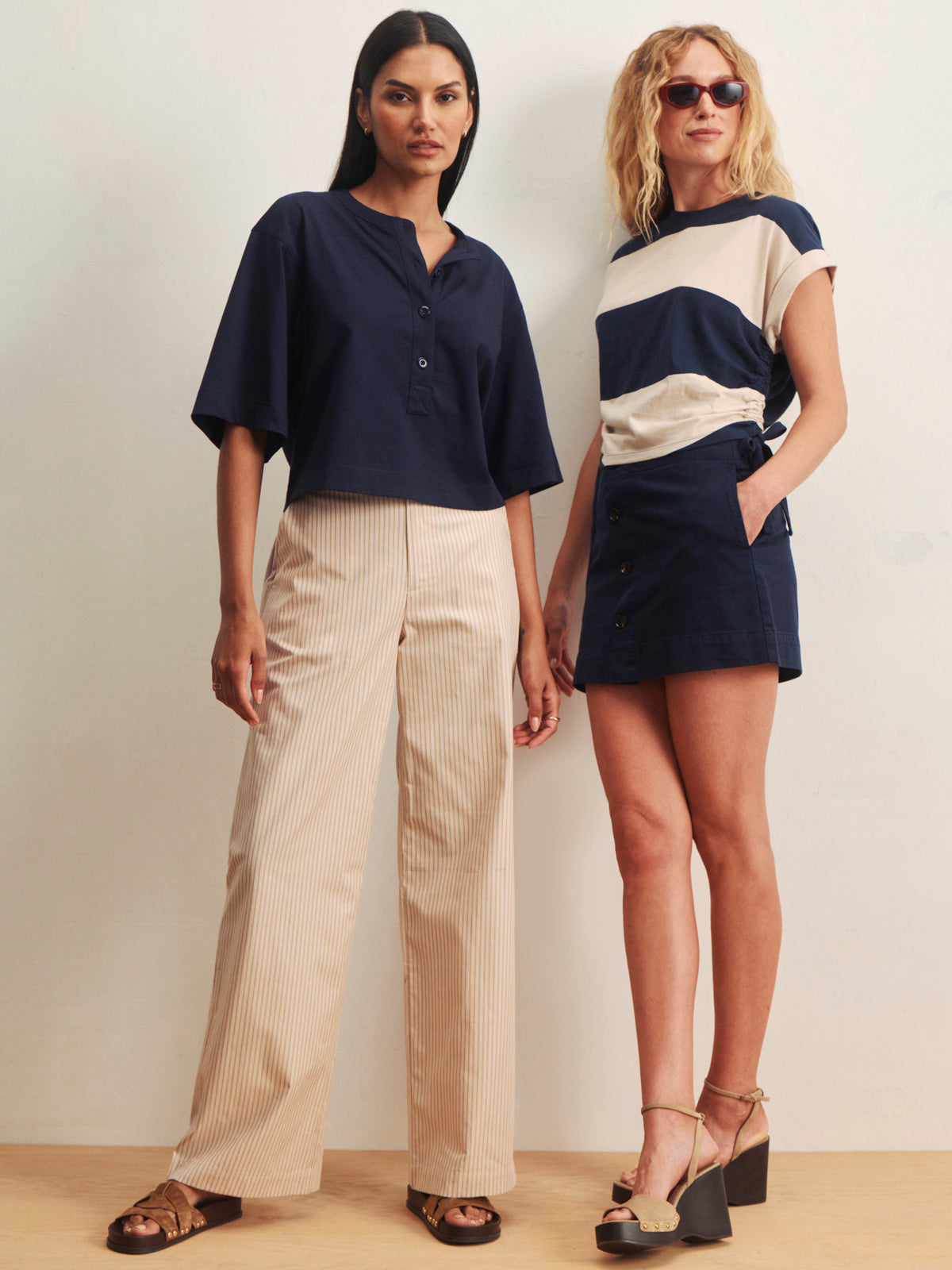 ELOISE STRIPE TROUSER DARK OPAL PINSTRIPE - Sanctuary Clothing