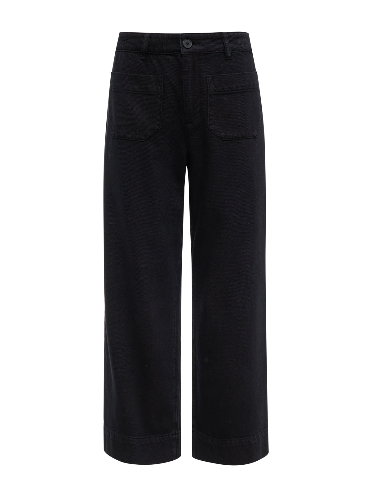 Soft Marine Wide Leg Standard Rise Crop Pant Black - Sanctuary Clothing