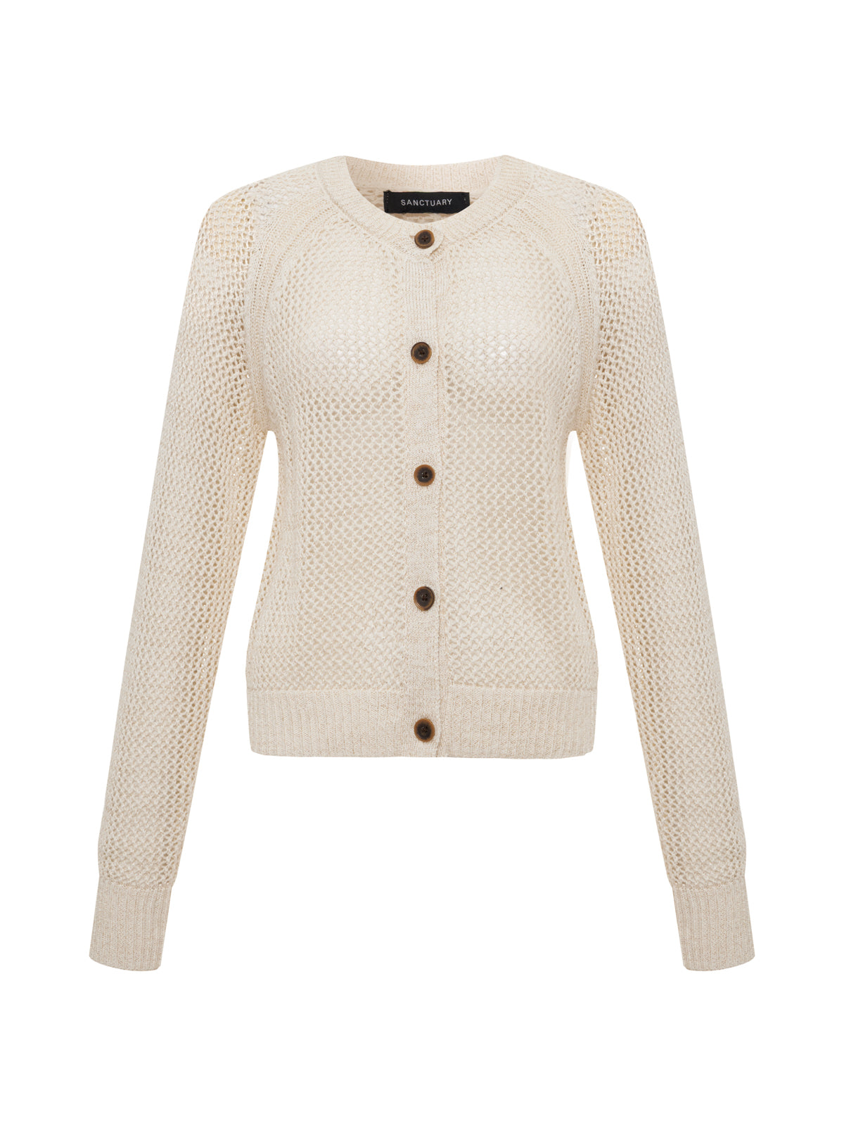 METALLIC OPEN KNIT CARDI COLLAGEN - Sanctuary Clothing