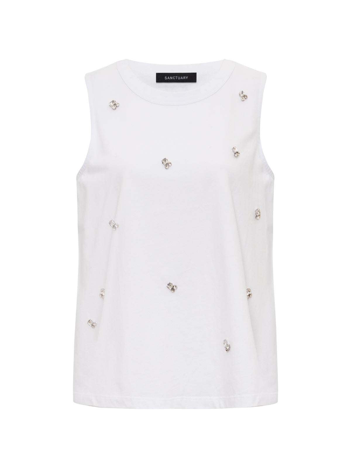 CAMPARI EMBELLISHED TANK WHITE - Sanctuary Clothing