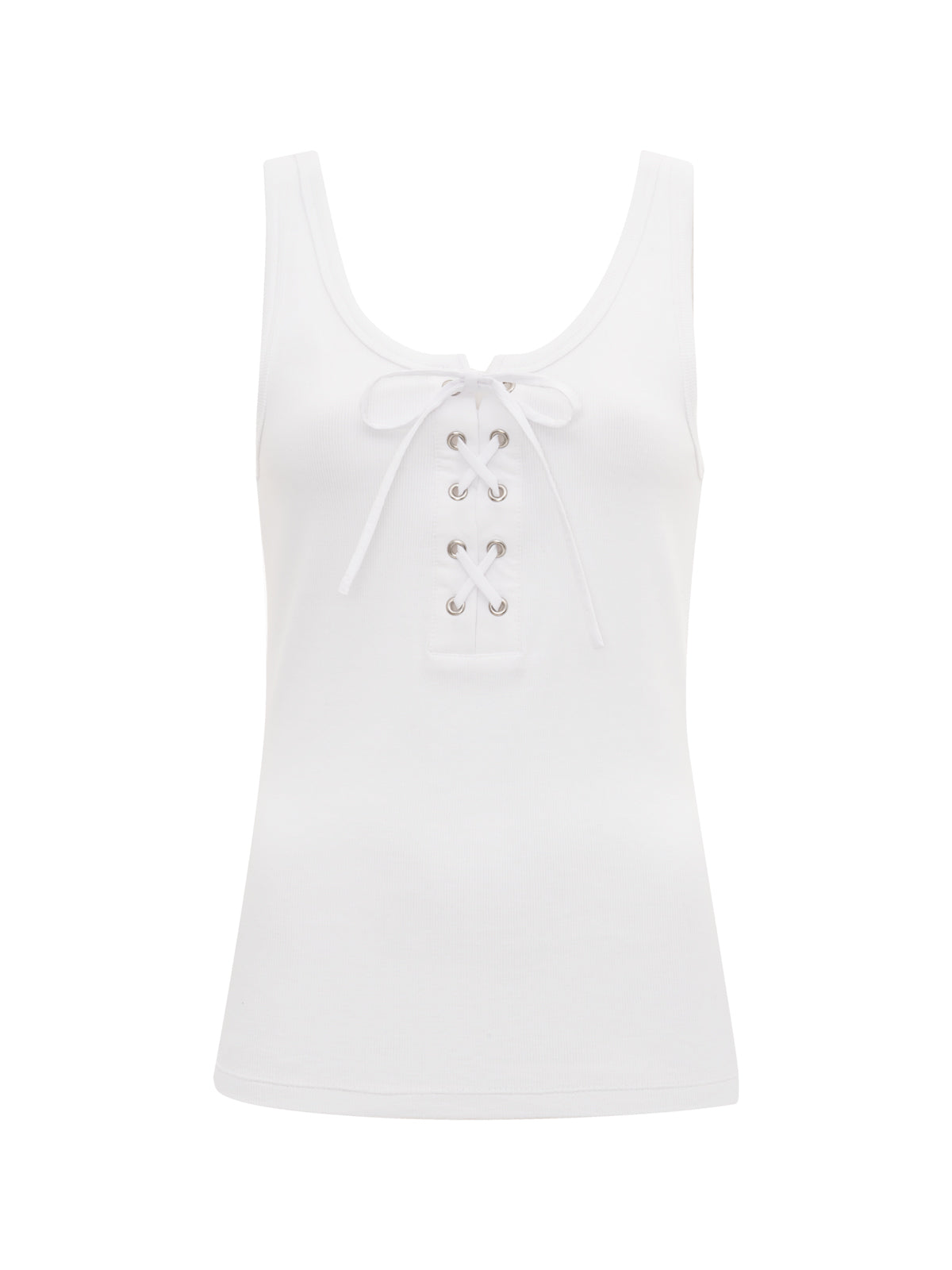 GO-TO LACE UP TANK WHITE - Sanctuary Clothing