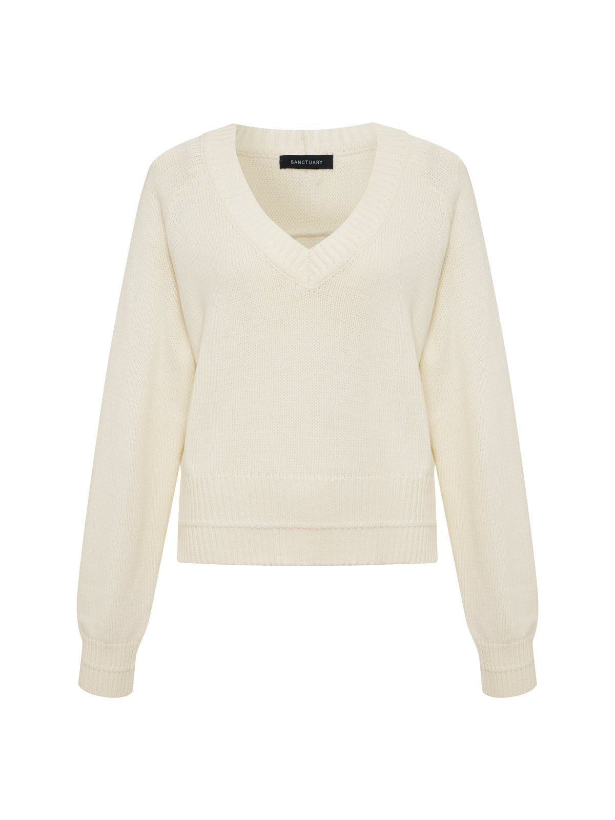PERFECT V NECK SWEATER VINTAGE IVORY - Sanctuary Clothing