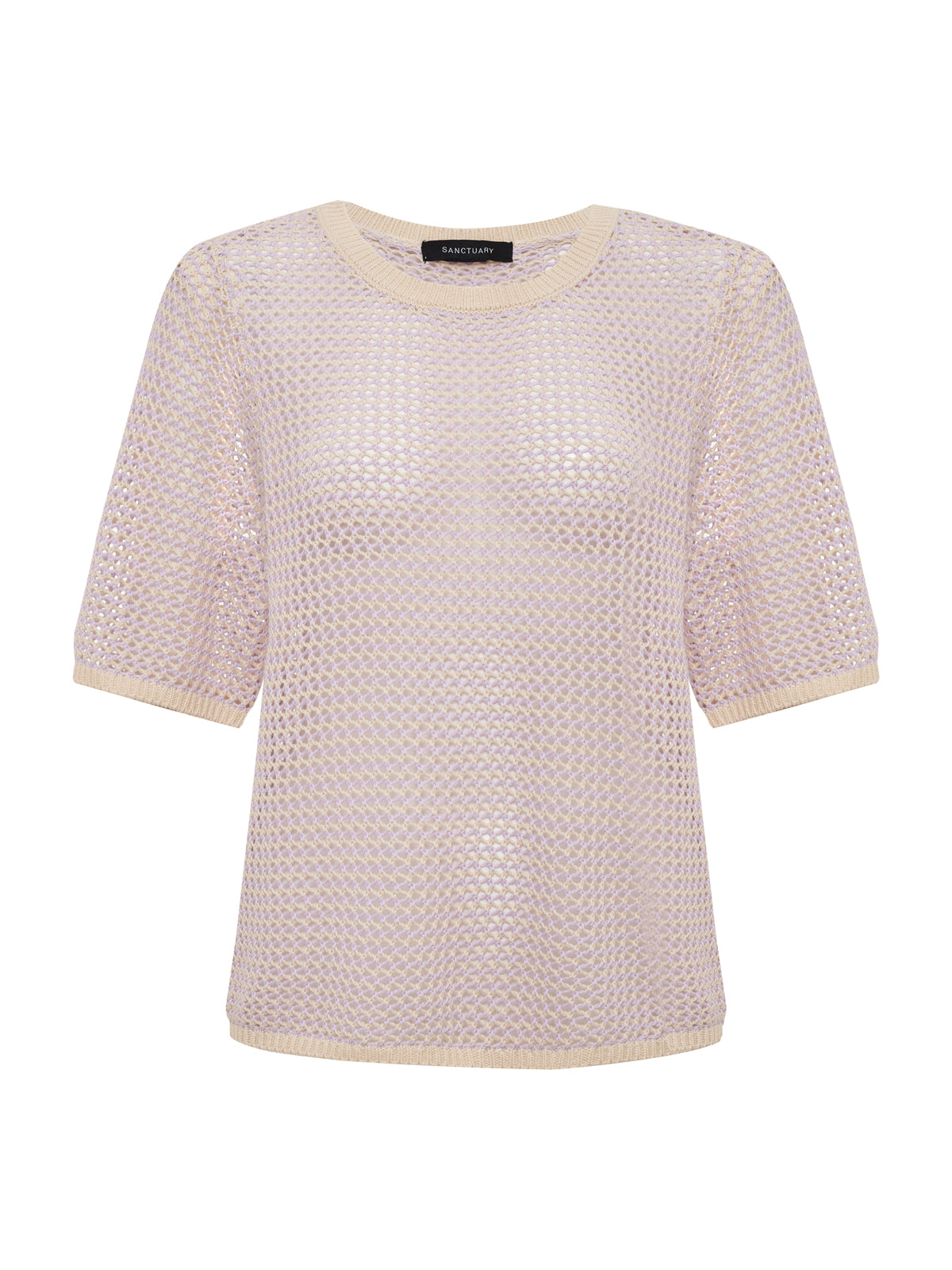 OPEN KNIT SWEATER TEE PETAL/RICH COLLAGEN STRIPE - Sanctuary Clothing