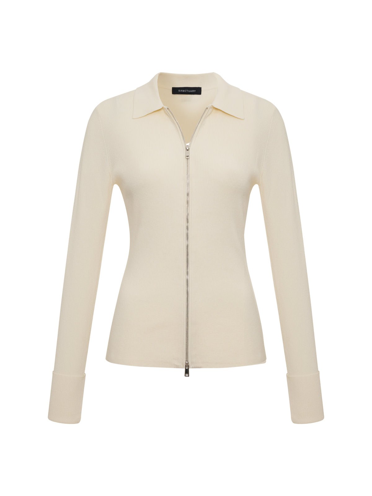 ONLY YOURS RIBBED ZIP SWEATER COLLAGEN - Sanctuary Clothing
