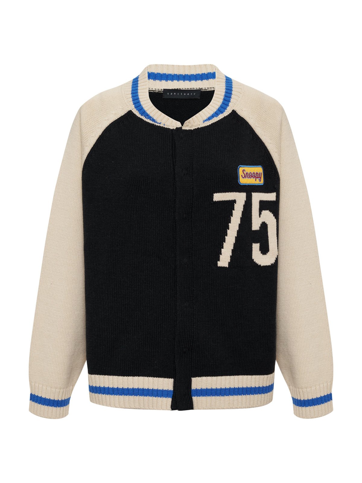 75 BOMBER SWEATER BLACK/ CHALK - Sanctuary Clothing