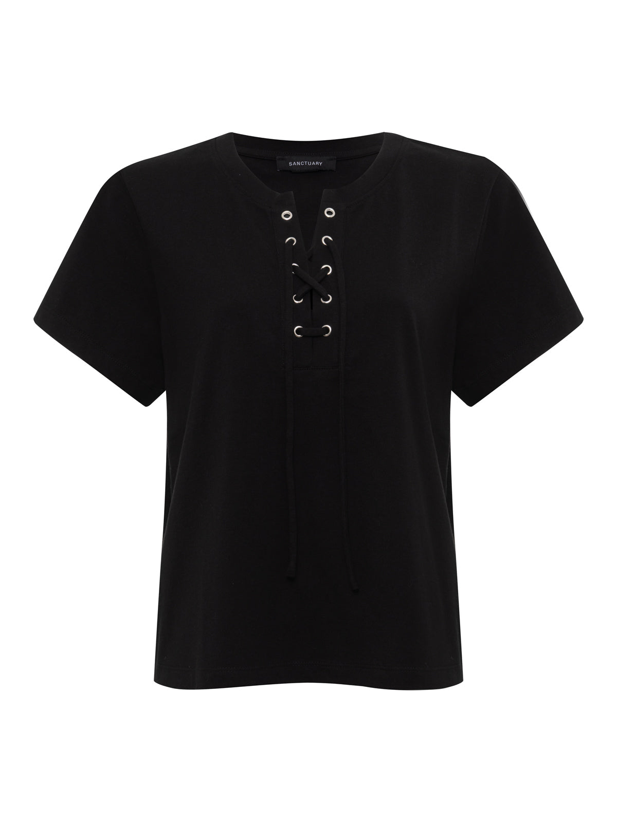 LACE UP TIMELESS TEE BLACK - Sanctuary Clothing