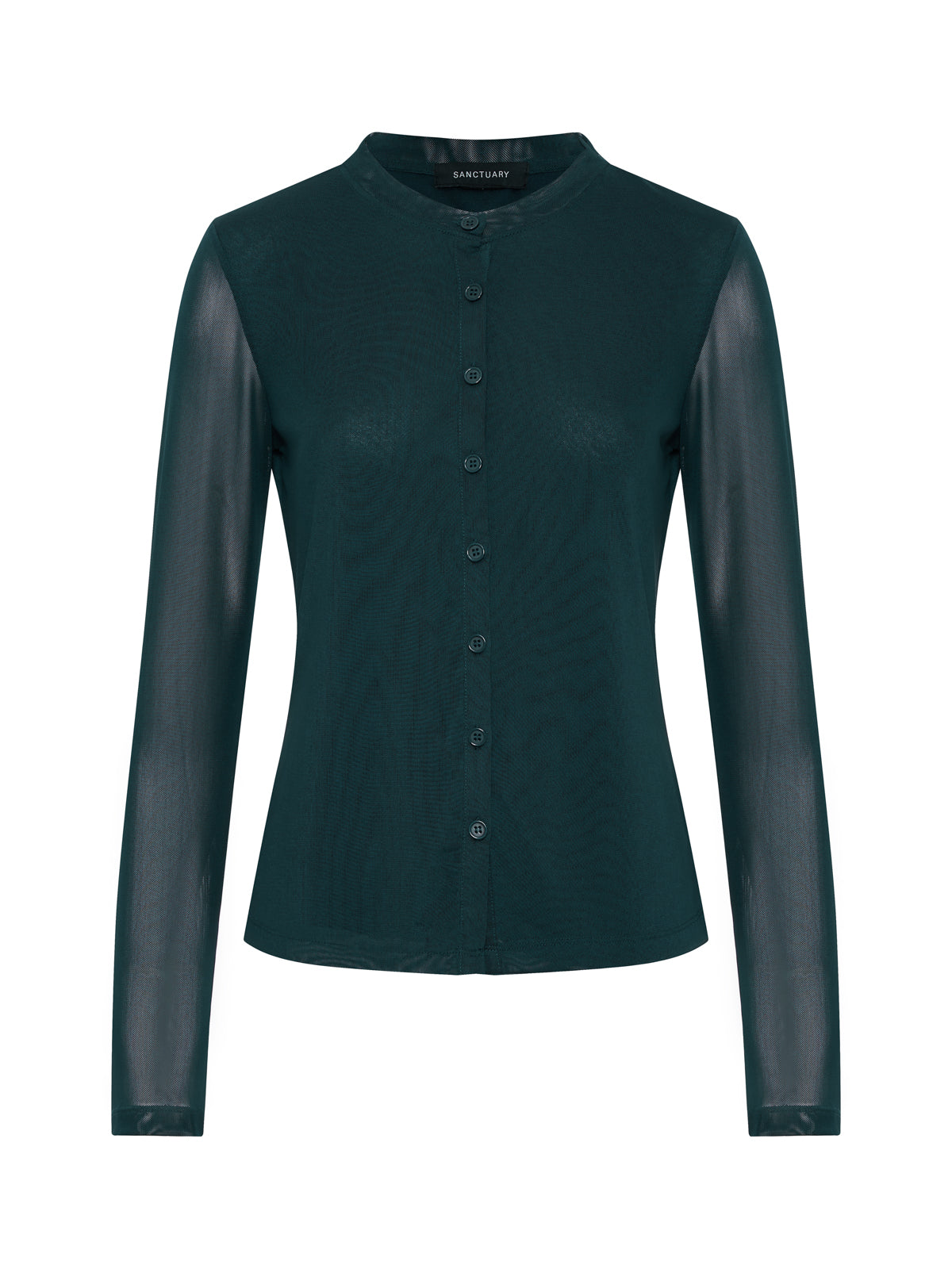Mesh Long Sleeve Cardigan Forest - Sanctuary Clothing