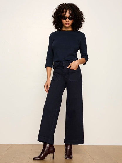 Chelsea Wide Leg Jean Navy Blazer - Sanctuary Clothing
