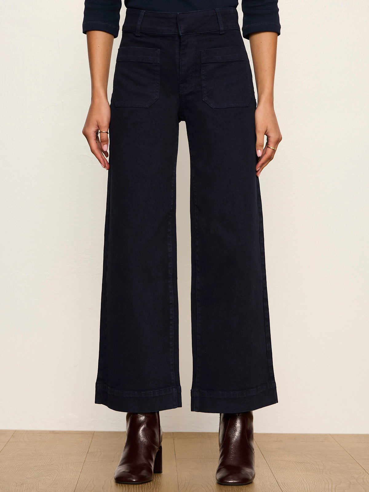 Chelsea Wide Leg Jean Navy Blazer - Sanctuary Clothing