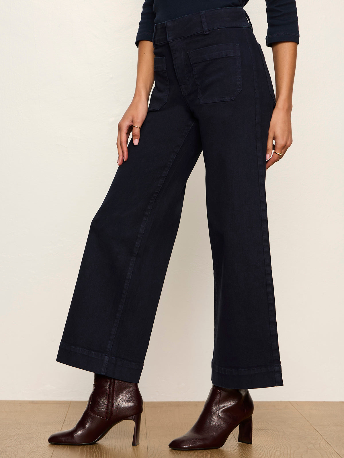 Chelsea Wide Leg Jean Navy Blazer - Sanctuary Clothing
