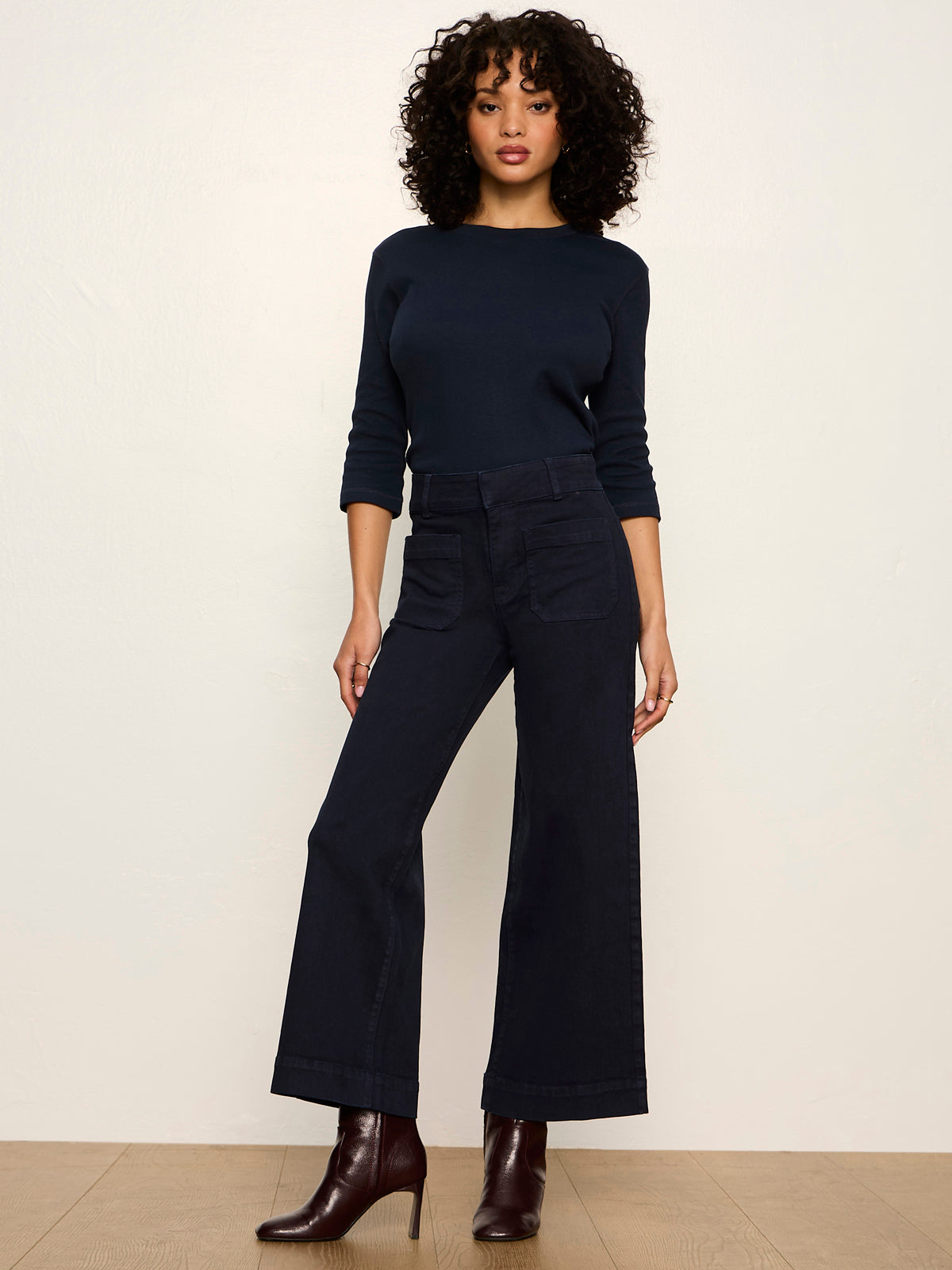 Chelsea Wide Leg Jean Navy Blazer - Sanctuary Clothing