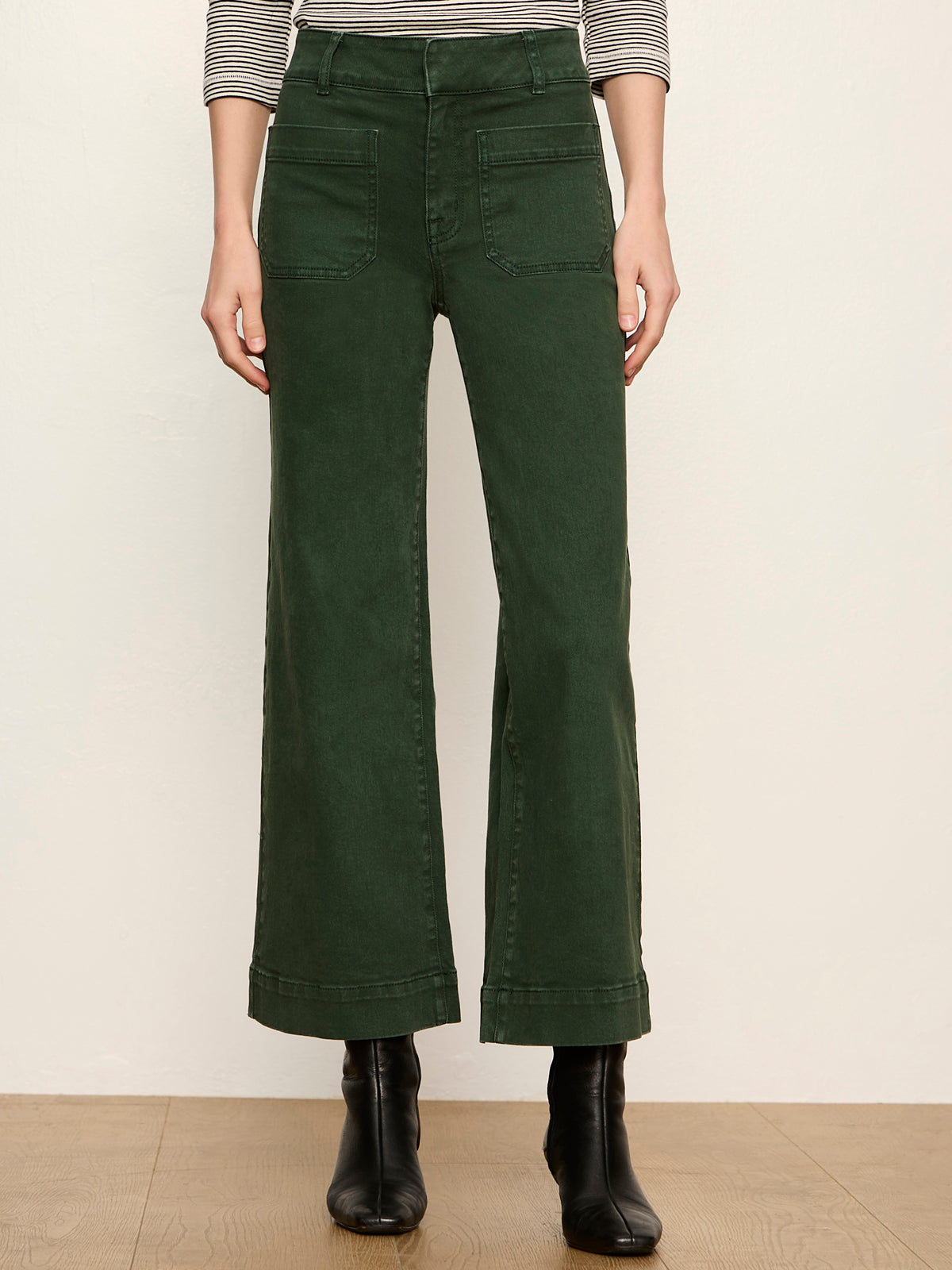 Chelsea Wide Leg Jean Washed Forest - Sanctuary Clothing