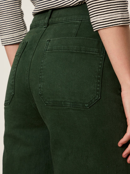 Chelsea Wide Leg Jean Washed Forest - Sanctuary Clothing