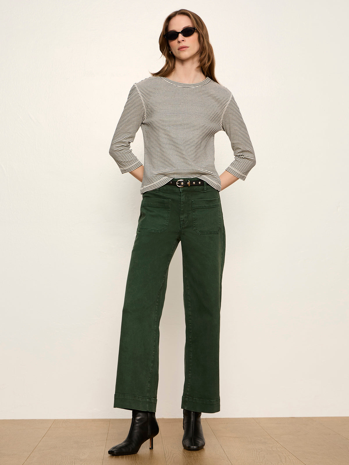 Chelsea Wide Leg Jean Washed Forest - Sanctuary Clothing