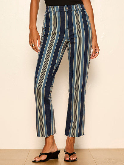 CELESTE 90'S STRAIGHT CROP PIER STRIPE - Sanctuary Clothing