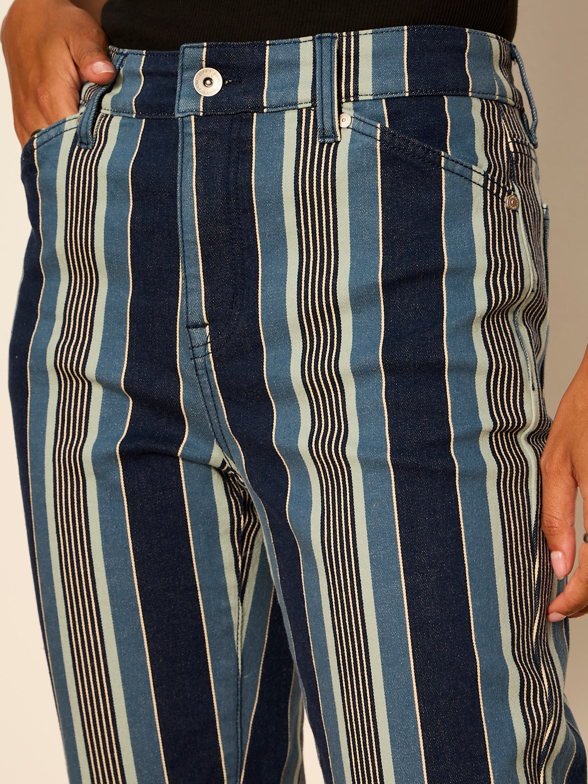CELESTE 90'S STRAIGHT CROP PIER STRIPE - Sanctuary Clothing