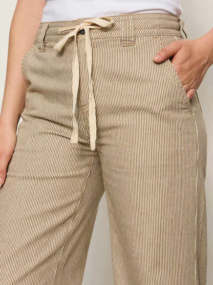 LILY STRIPE CROPPED PANT LIDO STRIPE - Sanctuary Clothing