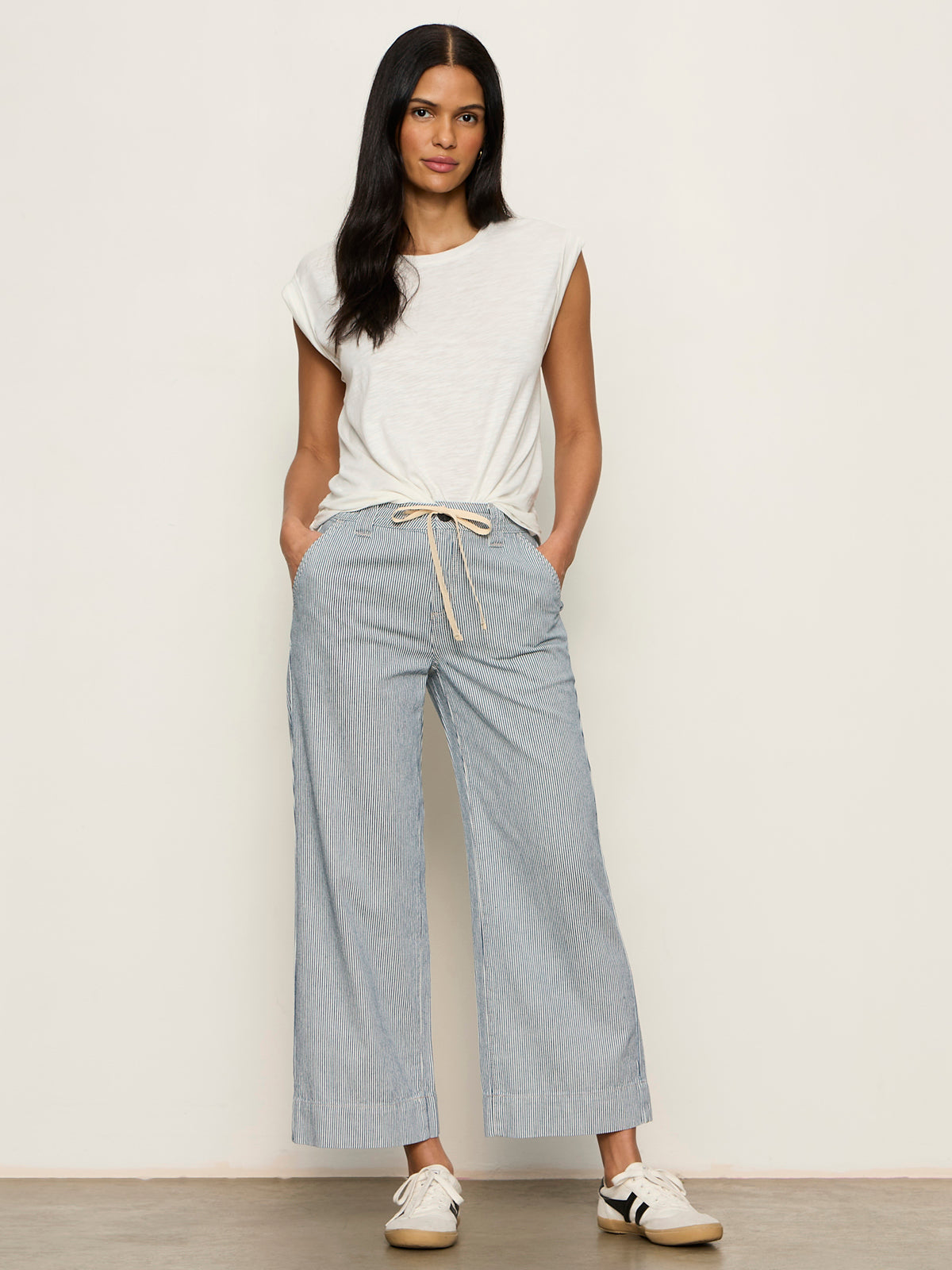 LILY STRIPE CROPPED PANT YACHT STRIPE - Sanctuary Clothing