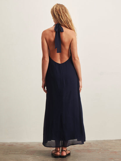 MORE THE BETTER HALTER DRESS NAVY BLAZER - Sanctuary Clothing