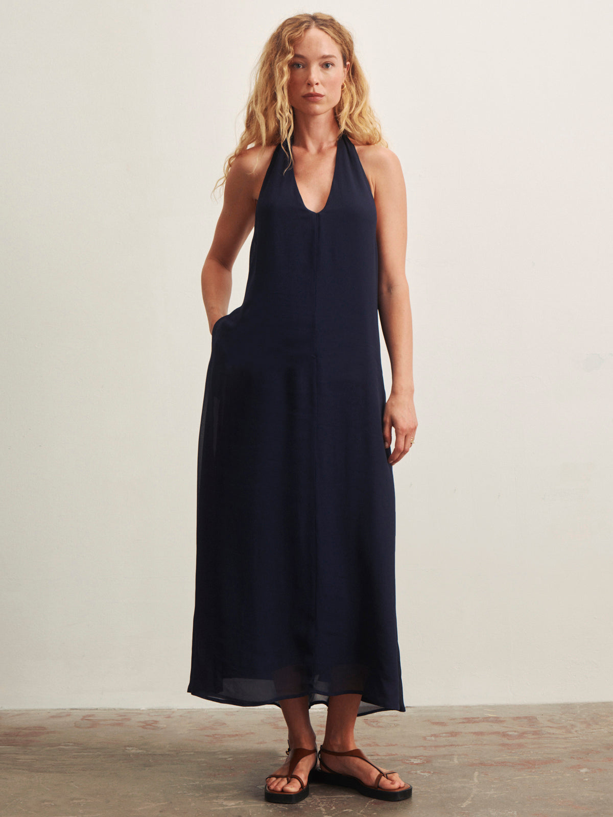 MORE THE BETTER HALTER DRESS NAVY BLAZER - Sanctuary Clothing