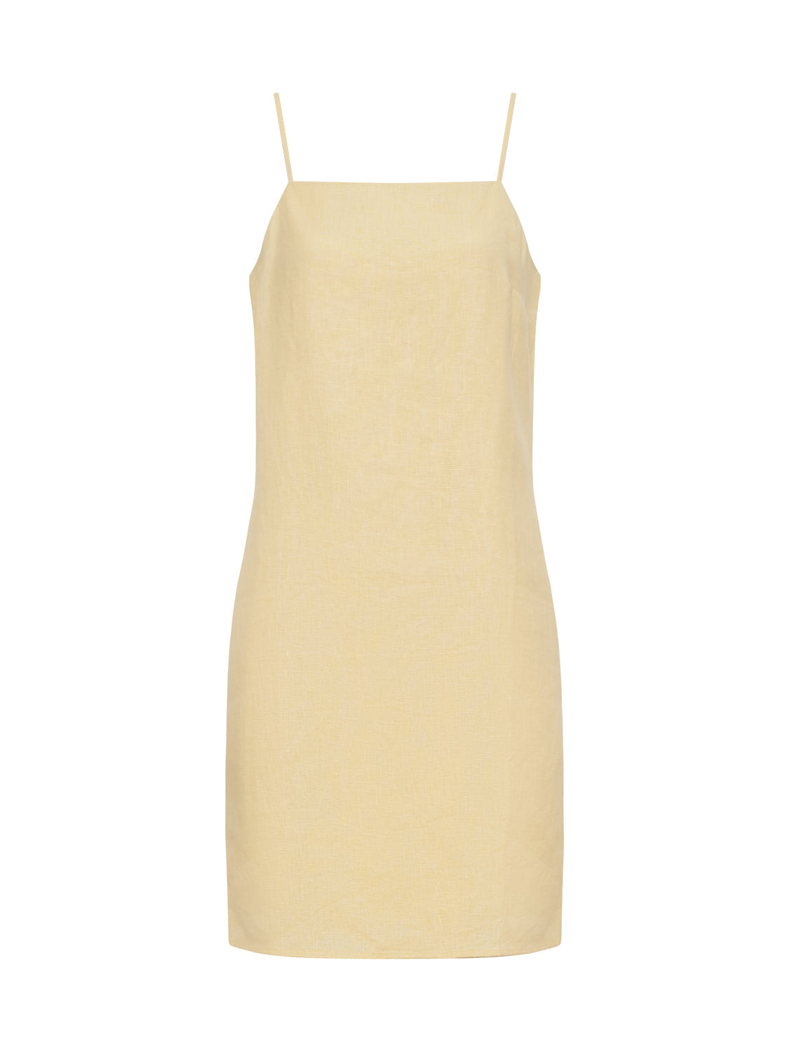 HIDEAWAY LINEN TIE STRAP DRESS BANANA - Sanctuary Clothing