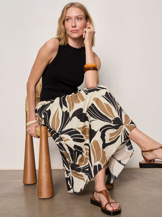SANDBAR MIX MEDIA MIDI DRESS LOTUS W/ BLACK - Sanctuary Clothing