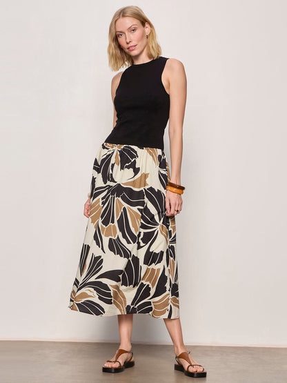 SANDBAR MIX MEDIA MIDI DRESS LOTUS W/ BLACK - Sanctuary Clothing