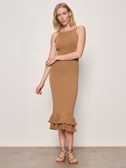 OUTDO TIER HEM SWEATER DRESS TOASTED COCONUT - Sanctuary Clothing
