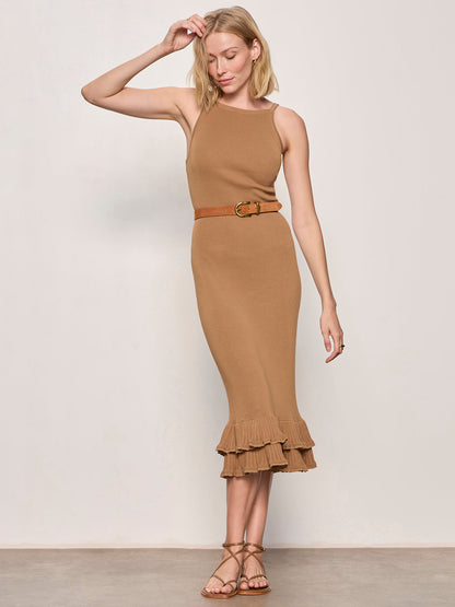 OUTDO TIER HEM SWEATER DRESS TOASTED COCONUT - Sanctuary Clothing