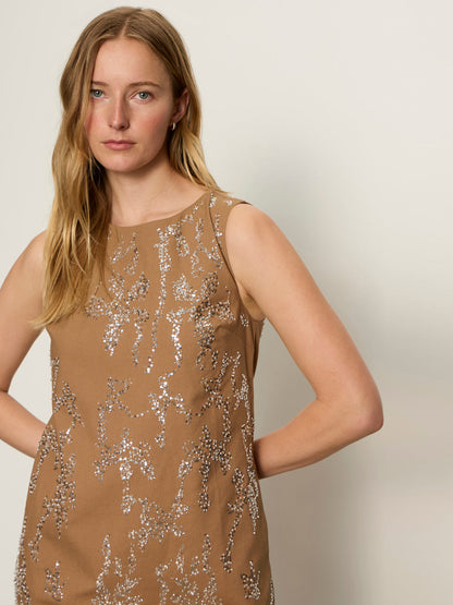 BETTER PLACE EMBELLISHED DRESS TOASTED COCONUT - Sanctuary Clothing