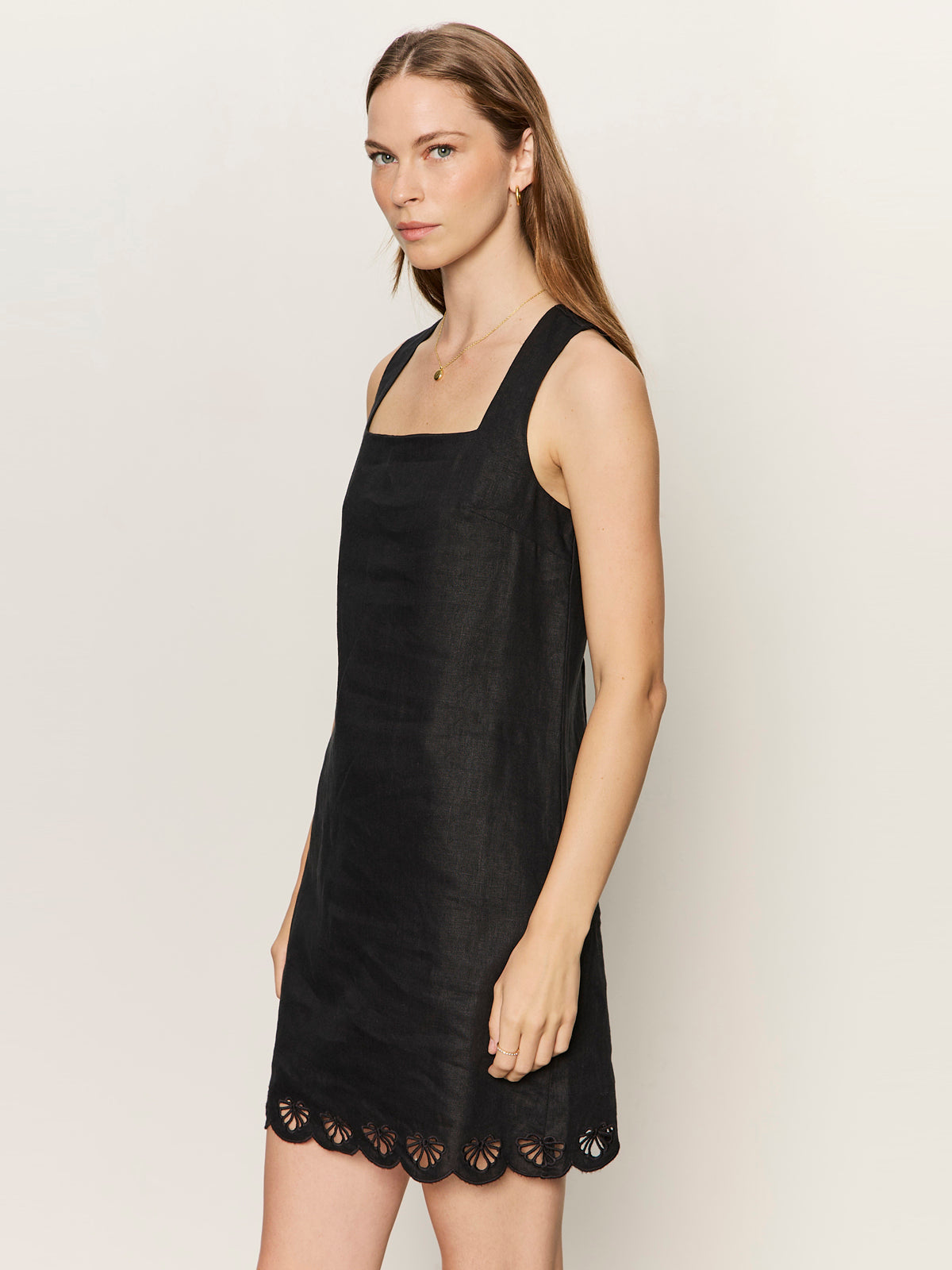 ALMOST THERE LINEN DRESS BLACK - Sanctuary Clothing