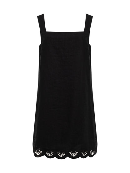 ALMOST THERE LINEN DRESS BLACK - Sanctuary Clothing