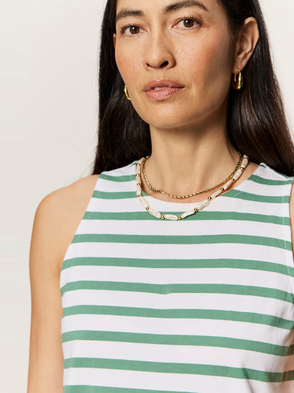 ON THE YACHT SHIFT DRESS GREEN JUICE / WHITE STRIPE - Sanctuary Clothing