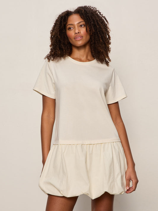 FOR KEEPS BUBBLE TSHIRT DRESS COLLAGEN - Sanctuary Clothing