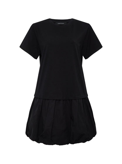FOR KEEPS BUBBLE TSHIRT DRESS BLACK - Sanctuary Clothing