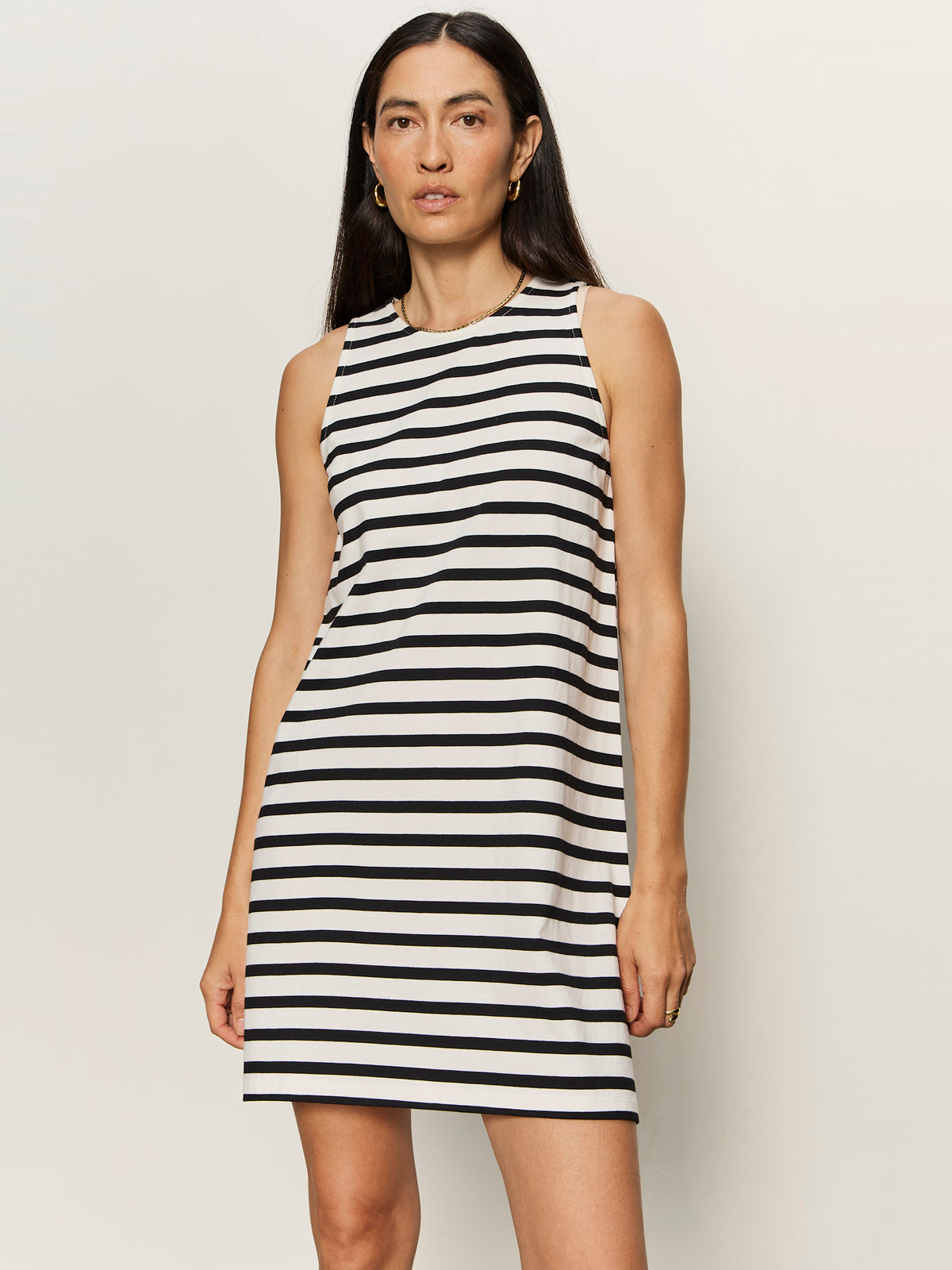 ON THE YACHT SHIFT DRESS CHALK AND BLACK STRIPE - Sanctuary Clothing