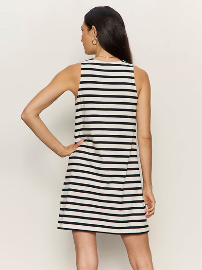 ON THE YACHT SHIFT DRESS CHALK AND BLACK STRIPE - Sanctuary Clothing