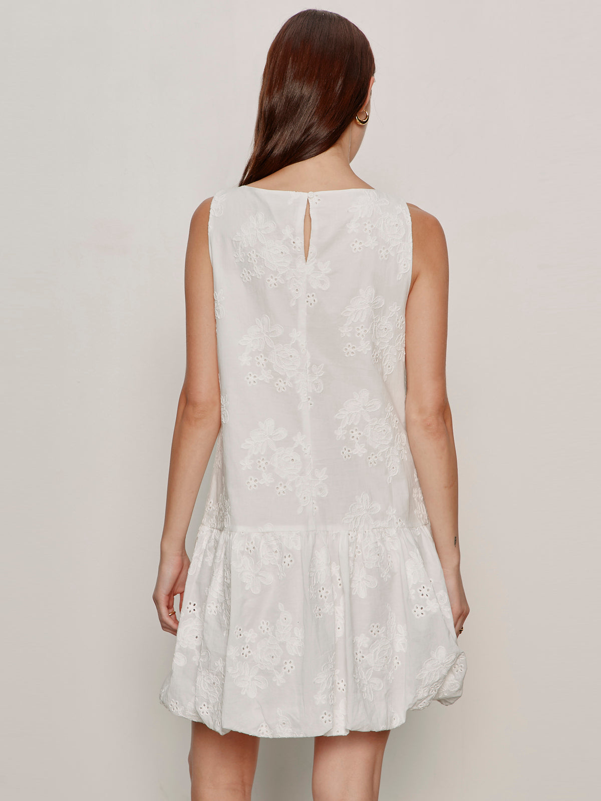 GARDEN EYELET BUBBLE DRESS WHITE - Sanctuary Clothing