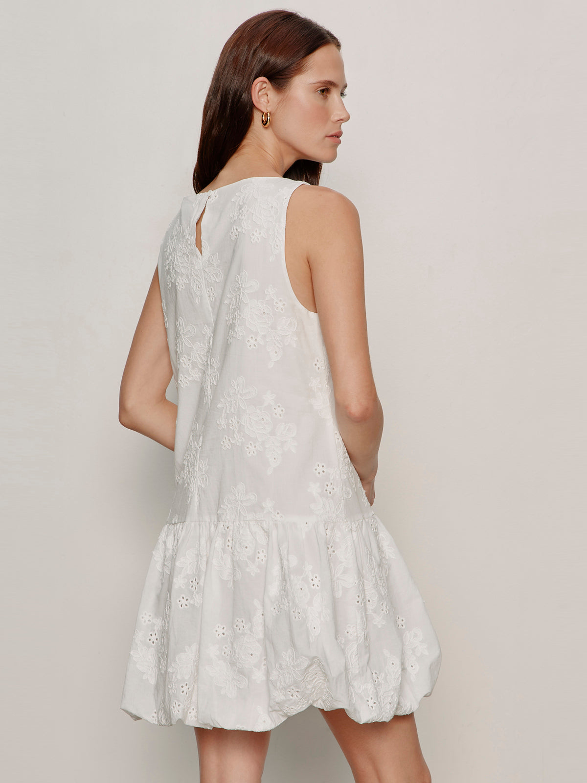 GARDEN EYELET BUBBLE DRESS WHITE - Sanctuary Clothing