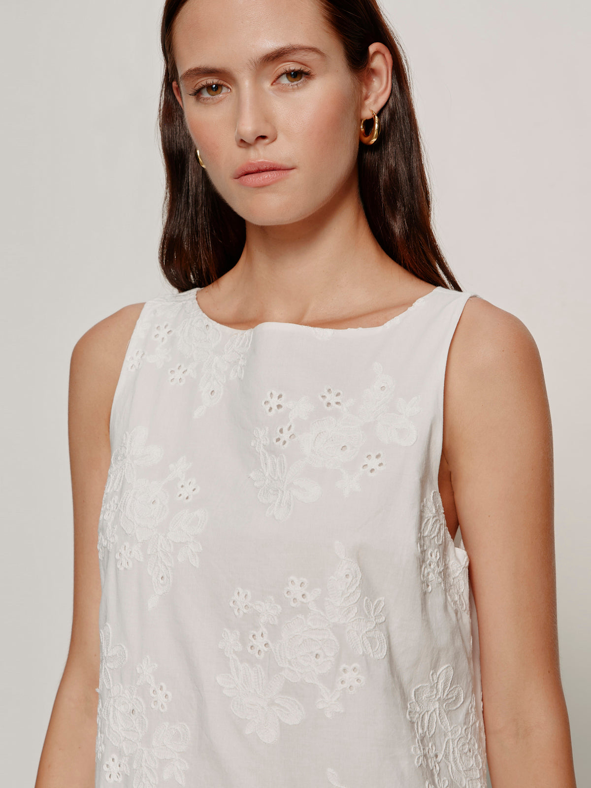 GARDEN EYELET BUBBLE DRESS WHITE - Sanctuary Clothing