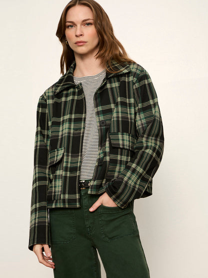 Avid Plaid Jacket Evergreen Plaid - Sanctuary Clothing