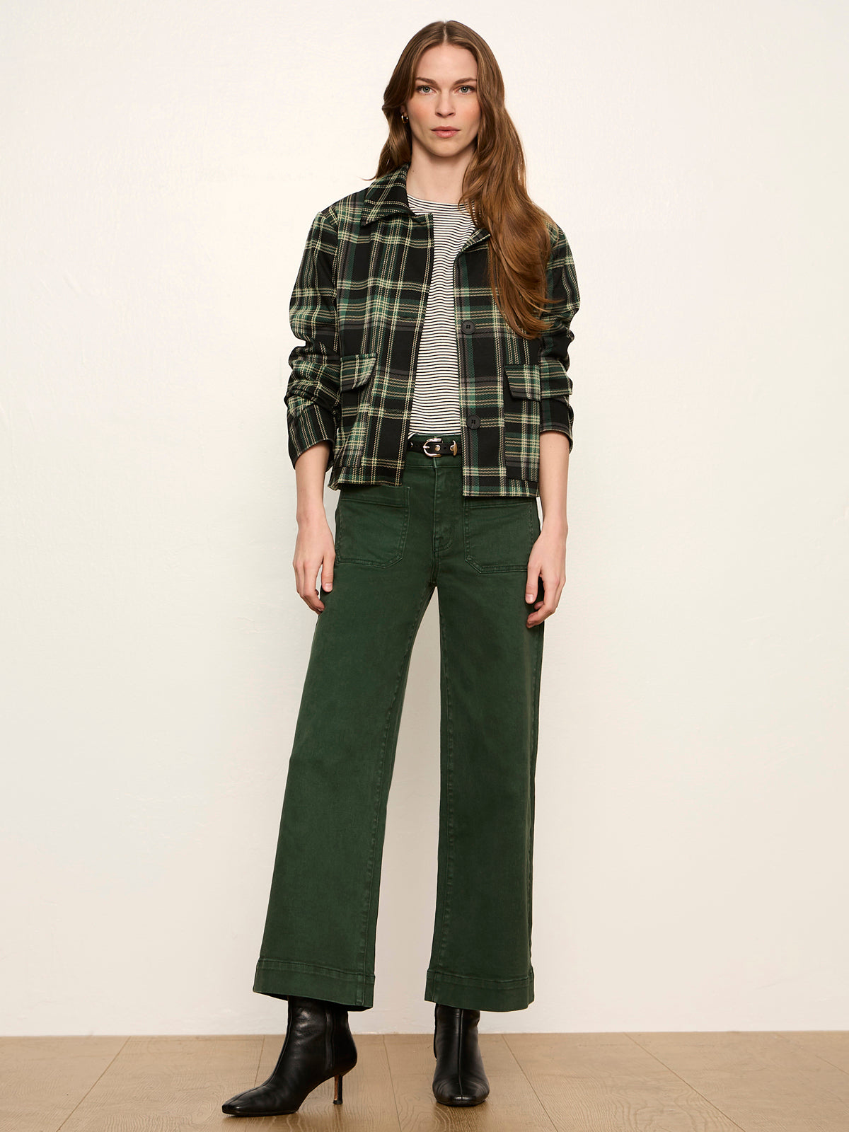 Avid Plaid Jacket Evergreen Plaid - Sanctuary Clothing