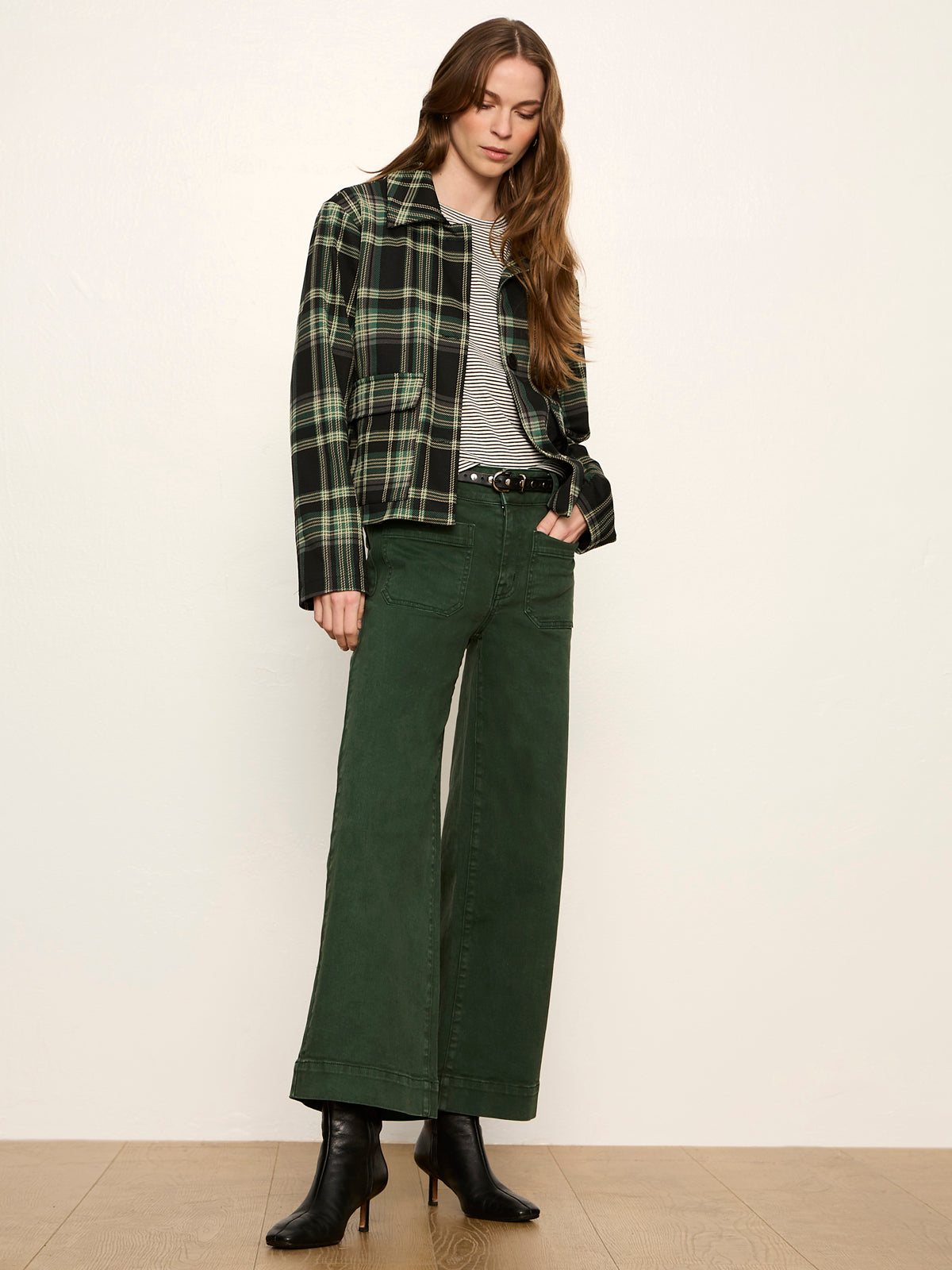 Avid Plaid Jacket Evergreen Plaid - Sanctuary Clothing